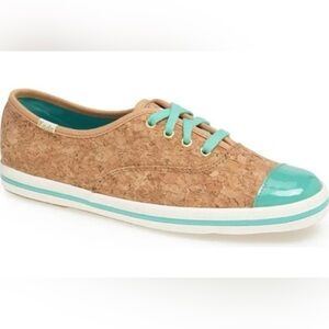 NEW Kate Spade Tan and Teal Sneakers